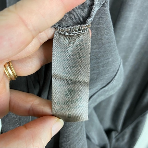 Sundry Cinched Side 3/4 Length Sleeve Pullover Mini Dress Casual‎ Gray Size 0 - Picture 4 of 5